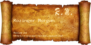Rozinger Morgan névjegykártya